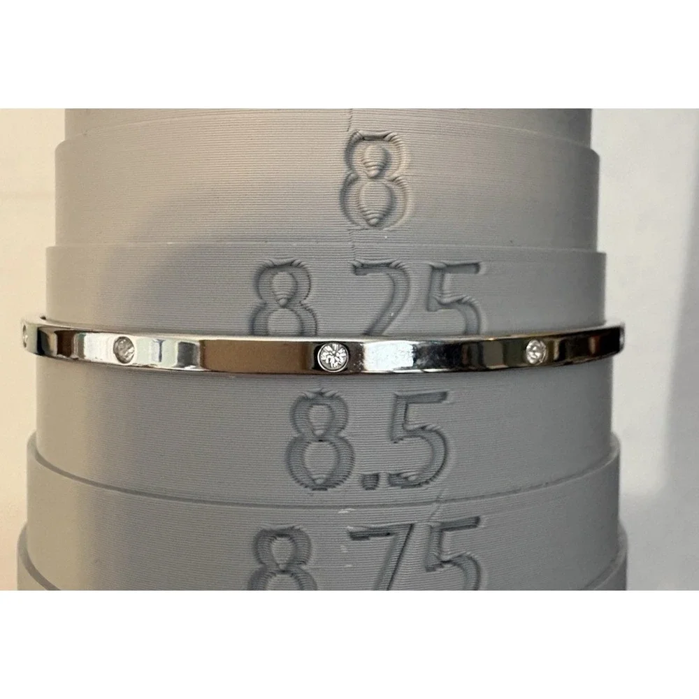 Vintage Swarovski Swan Signed Silver Tone Crystal Bracelet Bangle Dainty Minimal